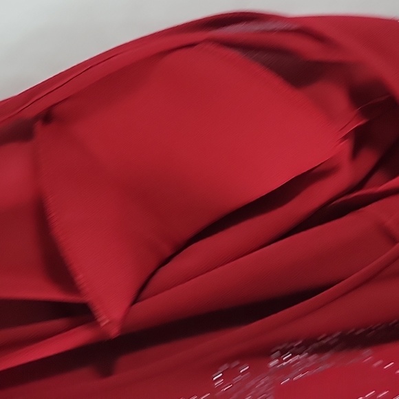 EY Boutique Red Crepe Button Down Blouse With Rhinestone Embellishment  Size 18W - Picture 9 of 9